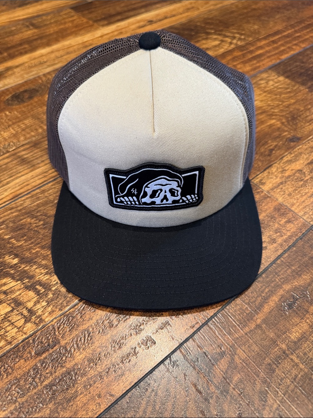 Zumiez Lurking Class by Sketchy Tank Box Logo Brown & Tan Trucker Hat